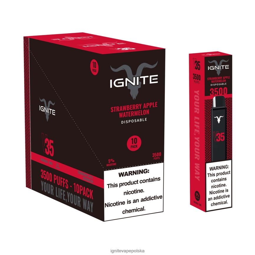 Ignite Vape Cena | IGNITE V35 vape pen 10 szt arbuz truskawkowo-jabłkowy 0648NZ126